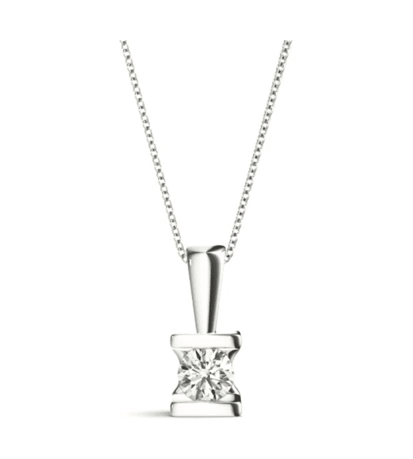 Channel Set Solitaire Pendant - Image 2